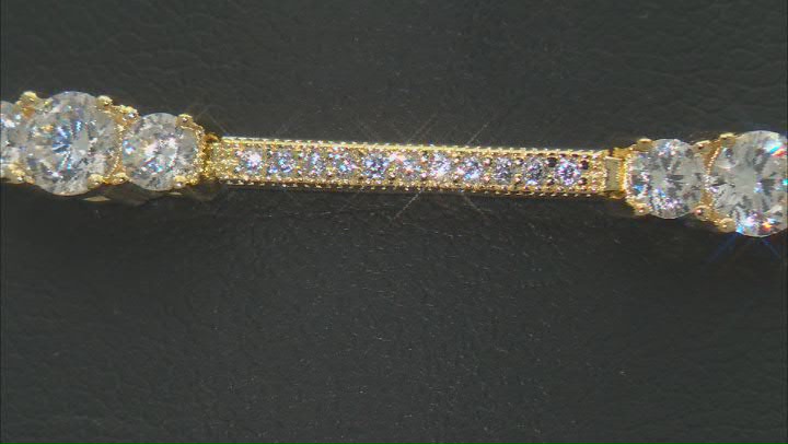 Cubic Zirconia 18k Yellow Gold Over Sterling Silver Bracelet 6.40ctw Video Thumbnail