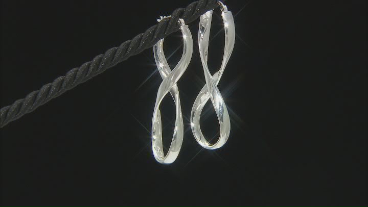 Sterling Silver Elongated Infinity Tube Earrings Video Thumbnail