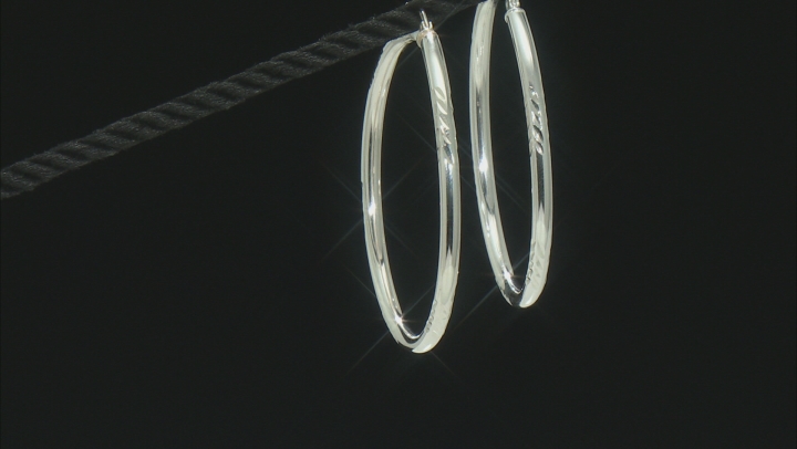 Sterling Silver 55MM Hoop Earrings Video Thumbnail