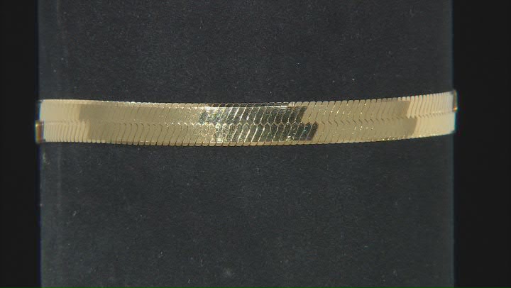 18k Yellow Gold Over Sterling Silver 5.5mm Herringbone Link Bracelet Video Thumbnail