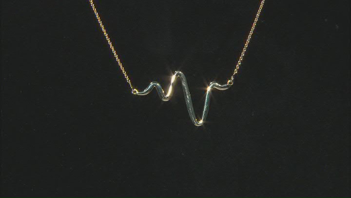 10K Yellow Gold Heartbeat Cable Chain 17 Inch with 1 Inch Extender Necklace Video Thumbnail