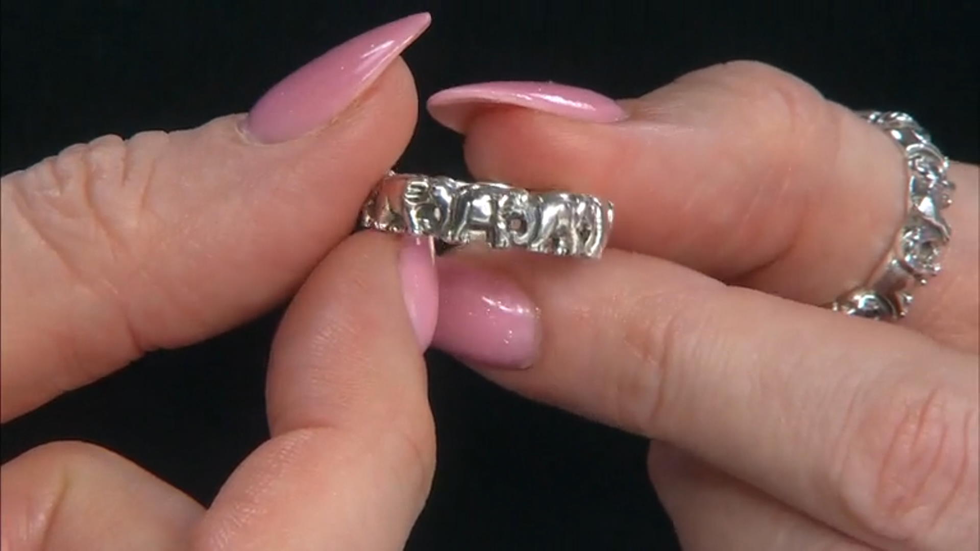 Sterling Silver Oxidized Elephant Band Ring Video Thumbnail