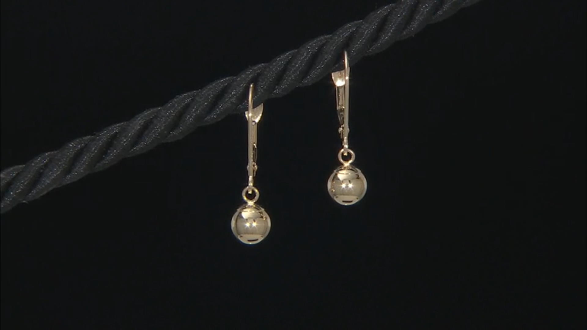 14K Yellow Gold Dangle Bead Earrings Video Thumbnail
