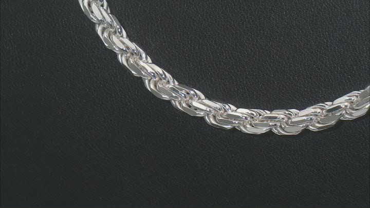 Sterling Silver Diamond-Cut Rope Chain Video Thumbnail