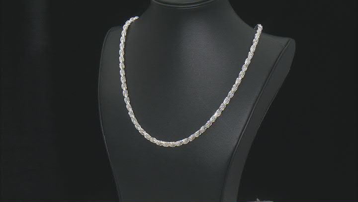 Sterling Silver Diamond-Cut Rope Chain Video Thumbnail