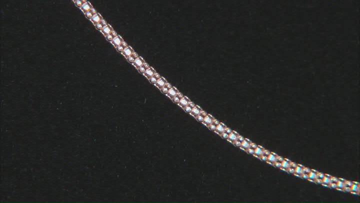 18K Rose Gold Over Sterling Silver 1.35mm Diamond-Cut Adjustable Popcorn Chain Video Thumbnail
