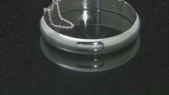 Sterling Silver Diamond-Cut Hinged 15MM Bangle Bracelet Video Thumbnail