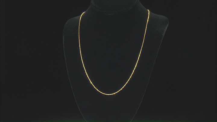 18K Yellow Gold Over Sterling Silver Adjustable Diamond-Cut 1.4MM Twisted Criss-Cross Chain Video Thumbnail