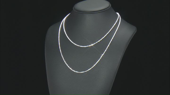 Sterling Silver Diamond Cut Criss Cross Chain Necklace Set 20 Inch & 24 Inch Video Thumbnail