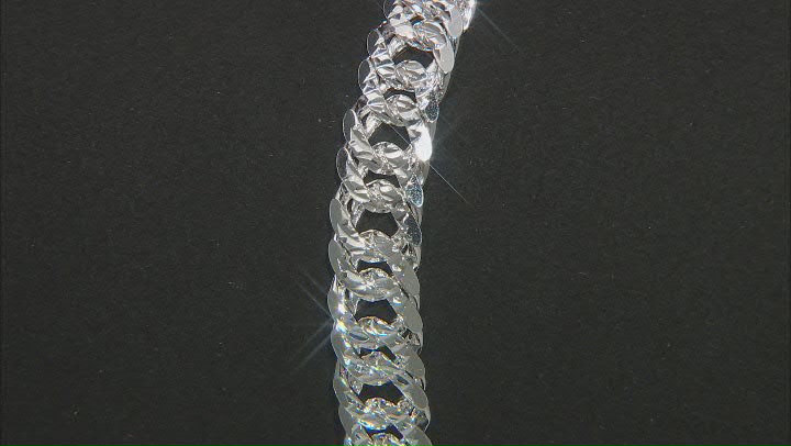 Sterling Silver Diamond Cut Cuban Link Bracelet Video Thumbnail
