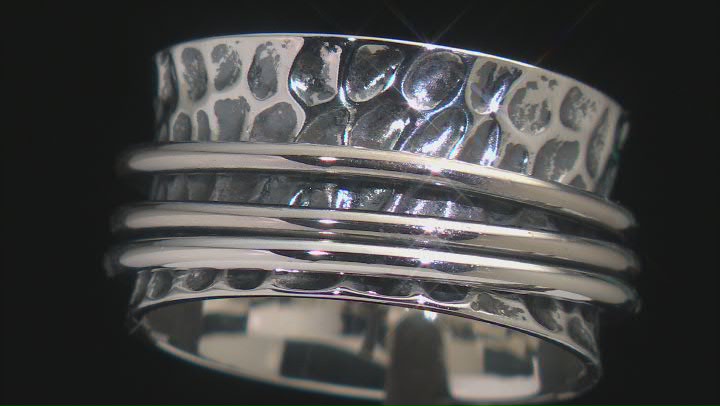 Sterling Silver Hammered & Polished Spinner Ring Video Thumbnail