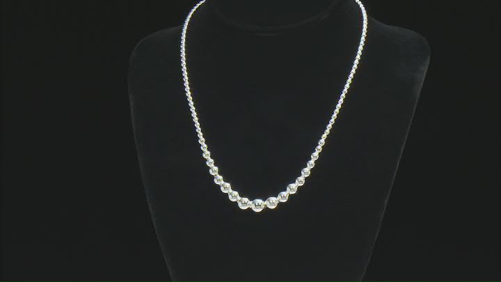 Sterling Silver Graduated Bead 18 Inch Necklace Video Thumbnail