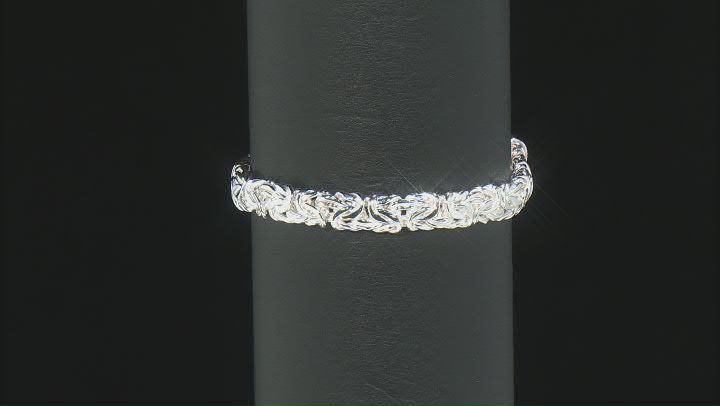 Sterling Silver 7.5mm Flat Byzantine Link Bracelet Video Thumbnail