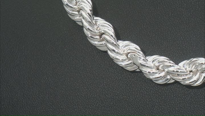 Sterling Silver 9.0mm Rope 20 Inch Chain Video Thumbnail