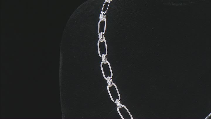 Sterling Silver 6.5mm Rectangle Link 18 Inch Chain Video Thumbnail