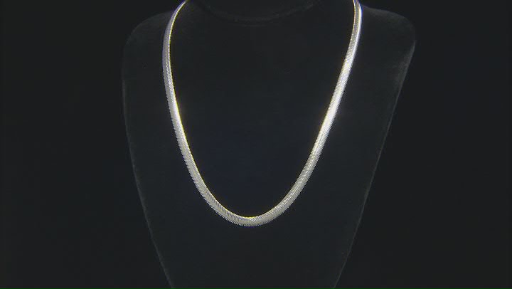 Sterling Silver 6mm Flat Snake 20 Inch Chain. Video Thumbnail