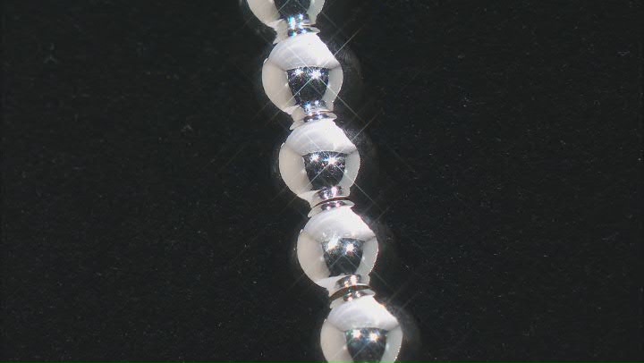 Sterling Silver Bead Link Necklace 20 inch 6mm Video Thumbnail
