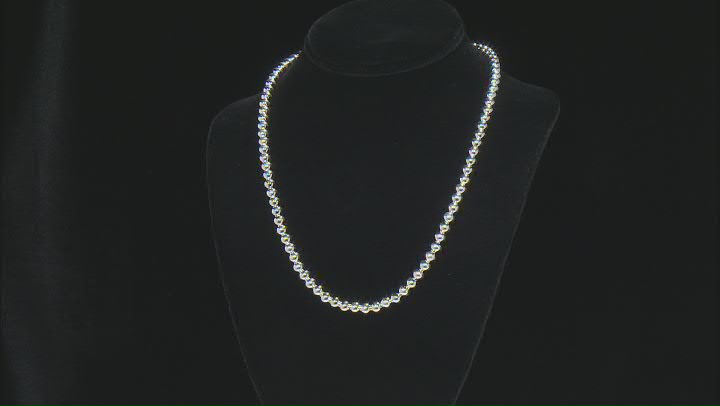 Sterling Silver Bead Link Necklace 20 inch 6mm Video Thumbnail