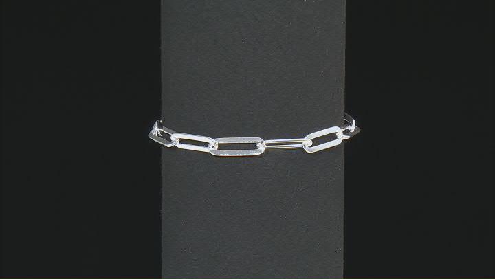 Sterling Silver 5.9mm Paperclip Link Bracelet Video Thumbnail