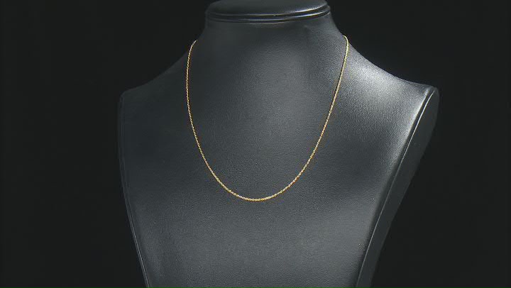 14k Yellow Gold 1mm 16 Inch Solid Rope Chain Video Thumbnail