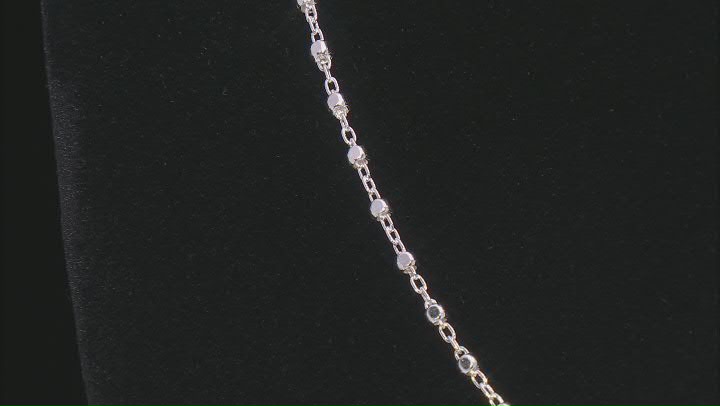 Sterling Silver Diamond-Cut Bead Station 20 Inch Necklace Video Thumbnail