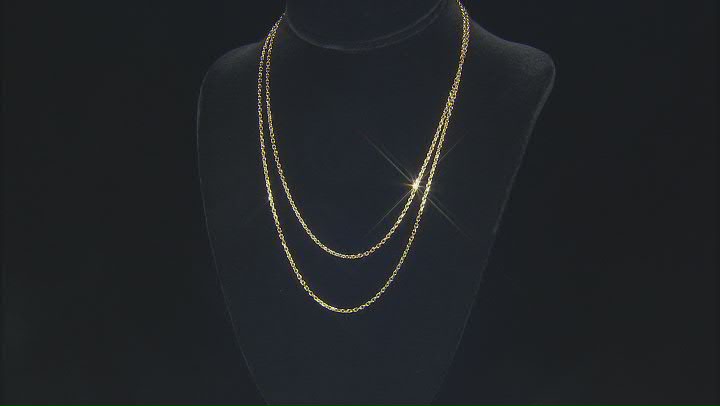 14k Yellow Gold 2.2mm Diamond-Cut Solid Cable 18 Inch Chain Video Thumbnail