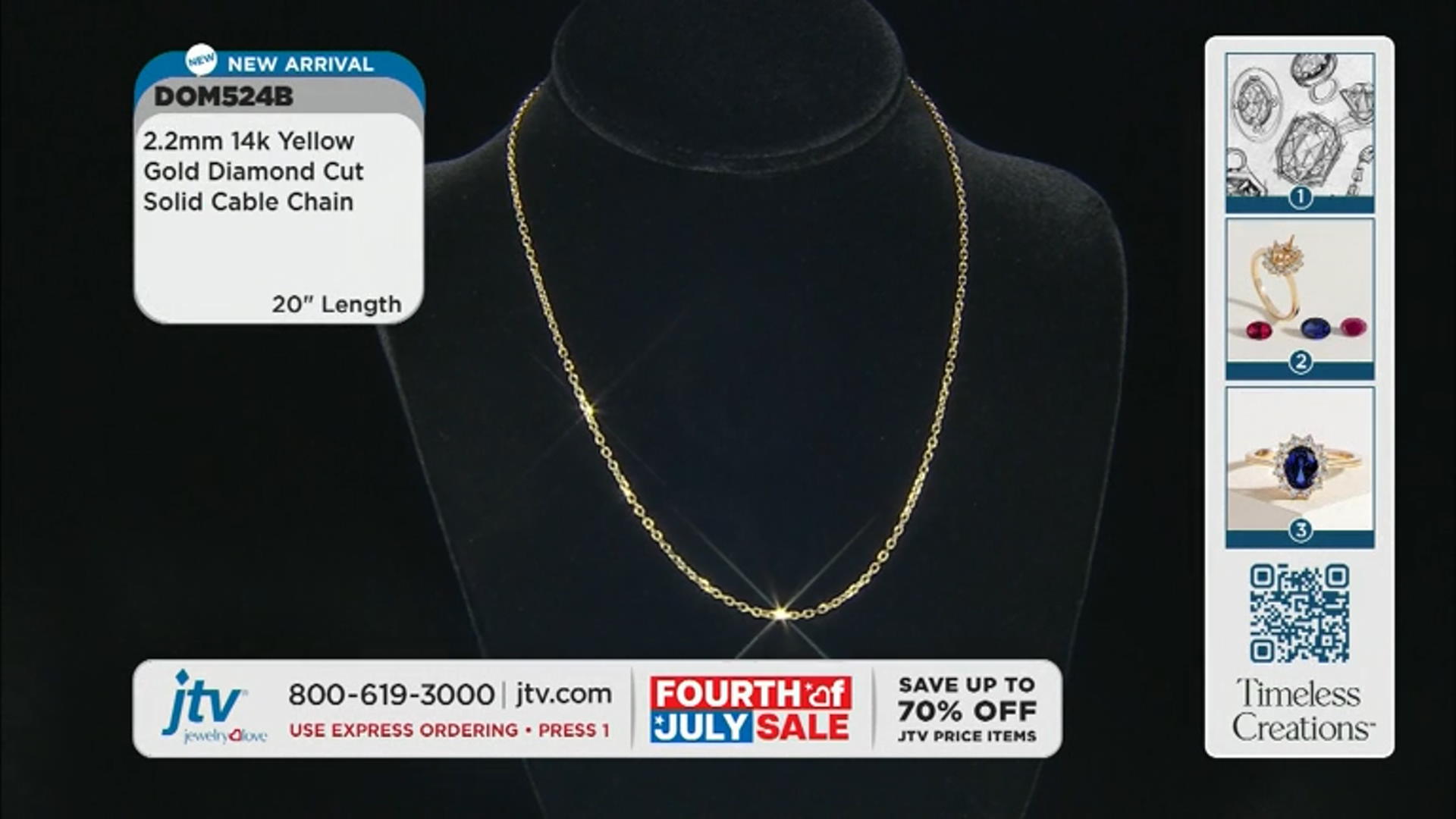 14k Yellow Gold 2.2mm Diamond-Cut Solid Cable 20 Inch Chain Video Thumbnail