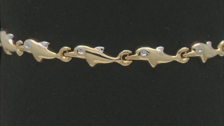 10k Yellow Gold Dolphin Bracelet Video Thumbnail