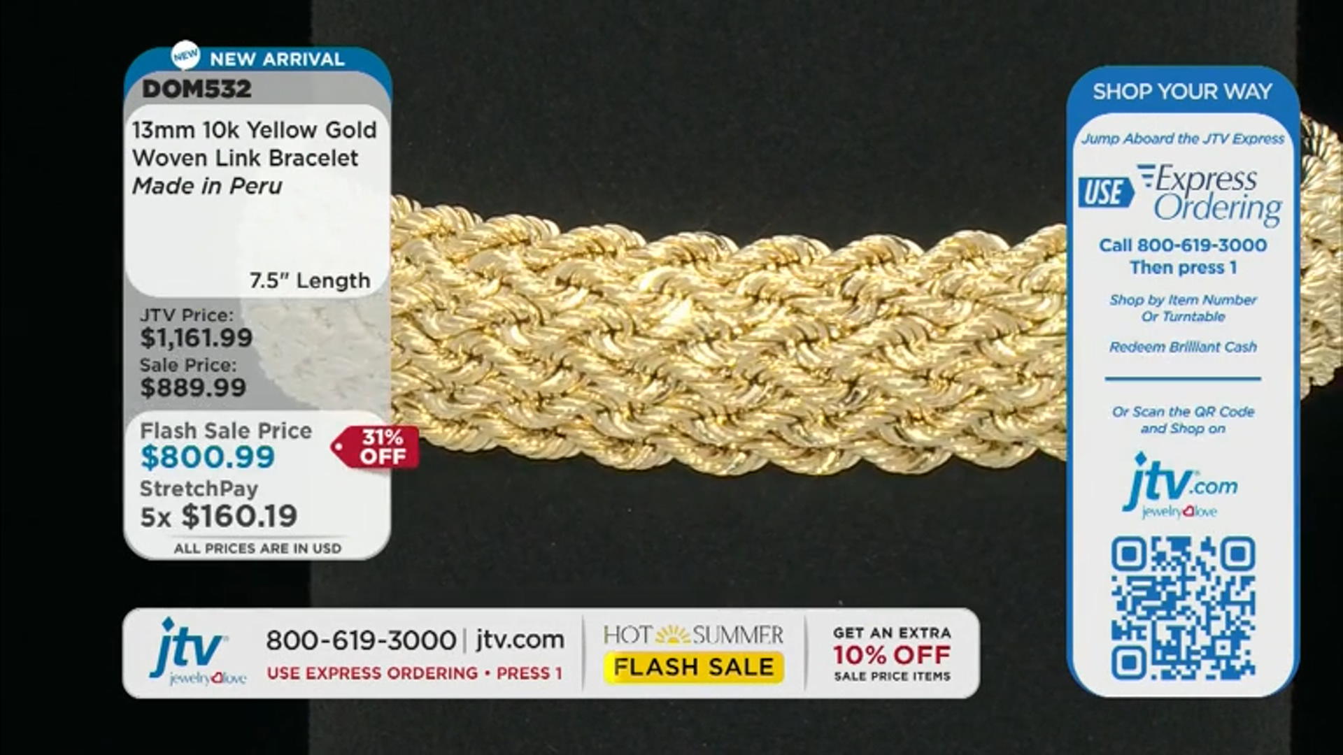 10k Yellow Gold 13mm Woven Link Bracelet Video Thumbnail