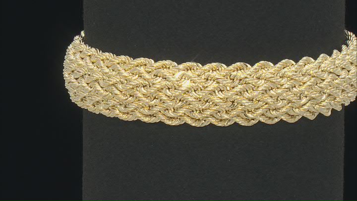 10k Yellow Gold 13mm Woven Link Bracelet Video Thumbnail