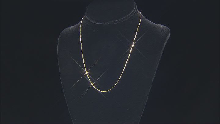 14k Yellow Gold 1.2mm Solid Diamond-Cut Cable 18 Inch Chain Video Thumbnail