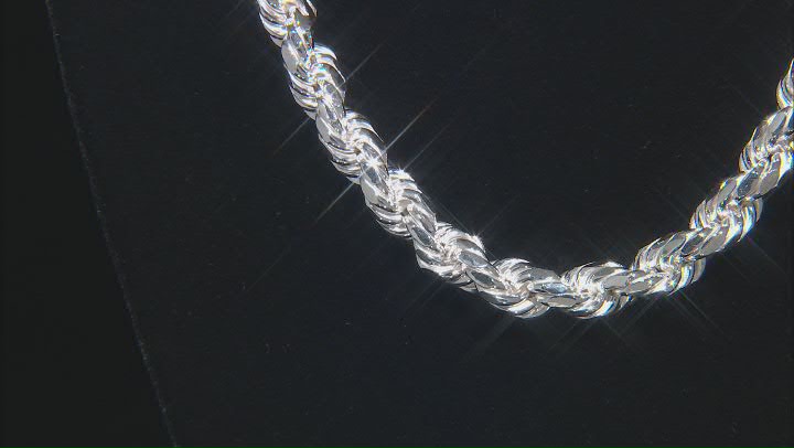 Sterling Silver 8.4mm Rope 20 Inch Chain Video Thumbnail