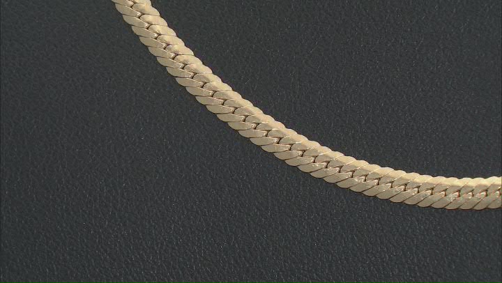18k Yellow Gold Over Sterling Silver 3mm Herringbone 20 Inch Chain Video Thumbnail