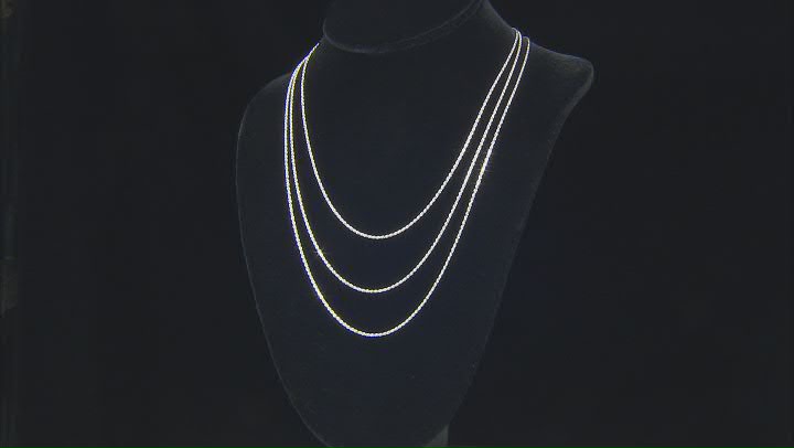 Sterling Silver 1.4mm Rope 22 Inch Chain Video Thumbnail
