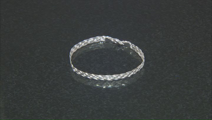Sterling Silver Braided Herringbone Link Bracelet Video Thumbnail