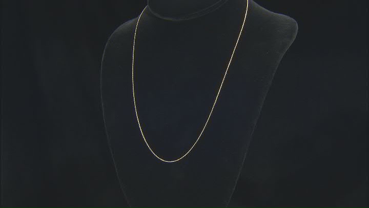 14k Yellow Gold 0.8mm Solid Diamond-Cut Rolo 20 Inch Chain Video Thumbnail