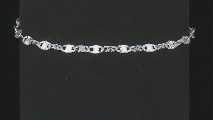 Sterling Silver 3mm Diamond-Cut Valentino Link Bracelet Set of 2 Video Thumbnail