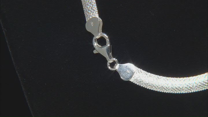 Sterling Silver 6mm Diamond-Cut Sparkle Herringbone 20 Inch Chain Video Thumbnail