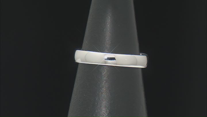 Rhodium Over Sterling Silver 4mm Band Ring Video Thumbnail