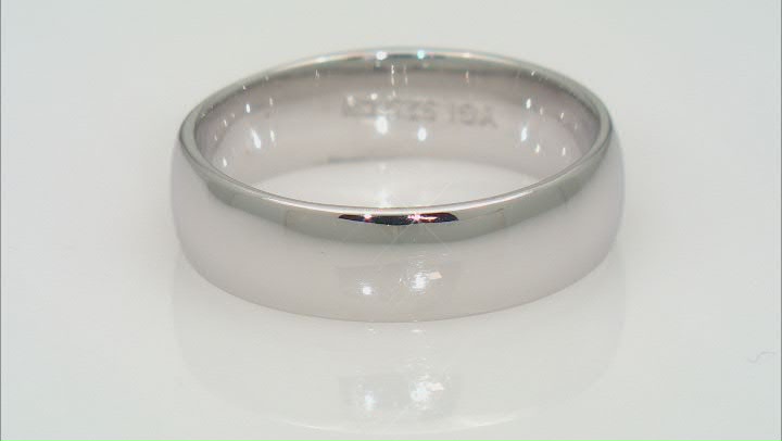 Rhodium Over Sterling Silver 6mm Band Ring Video Thumbnail