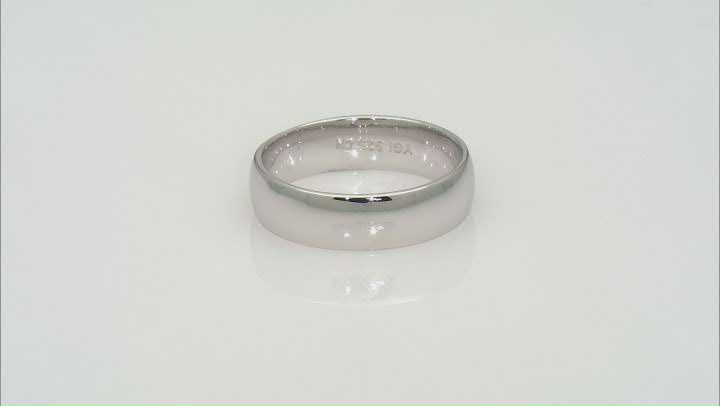 Rhodium Over Sterling Silver 6mm Band Ring Video Thumbnail