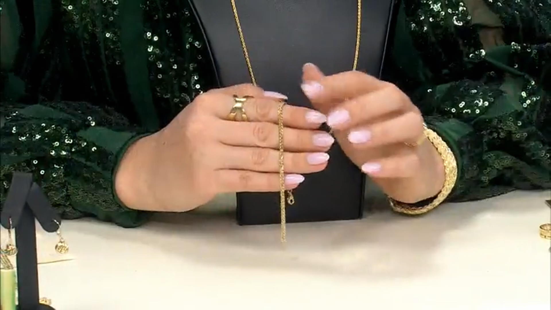 14k Yellow Gold Solid Diamond-Cut Wheat Link Bracelet Video Thumbnail