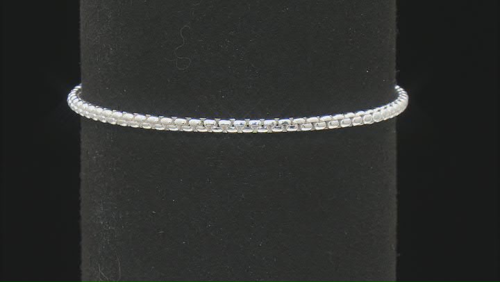 Sterling Silver 2.5mm Round Box Link Bracelet Video Thumbnail