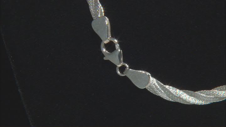 Sterling Silver 4mm Diamond-Cut Braided Herringbone 20 Inch Chain Video Thumbnail