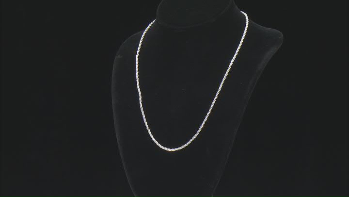 Sterling Silver 2mm Diamond-Cut Twisted Popcorn 20 Inch Chain Video Thumbnail