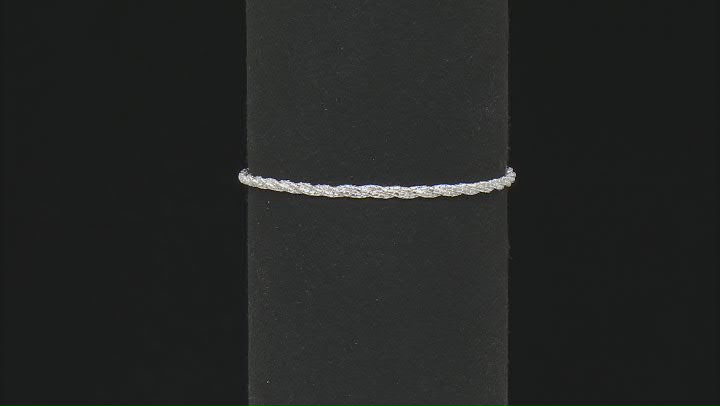 Sterling Silver 2mm Diamond-Cut Twisted Popcorn Link Bracelet Video Thumbnail