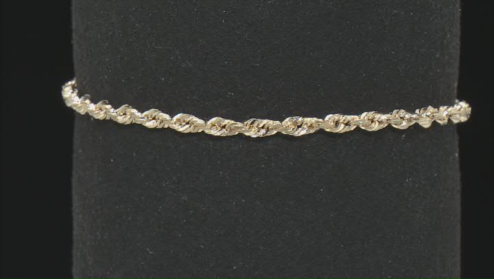 14k Yellow Gold 3mm Solid Rope Link Bracelet Video Thumbnail