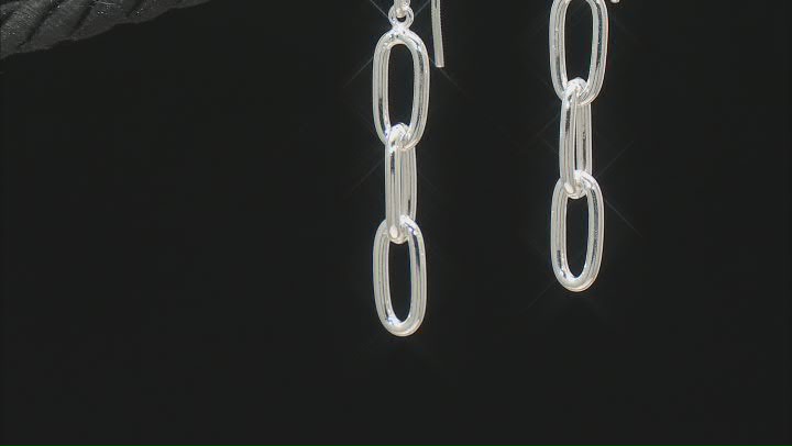 Sterling Silver Paperclip Link Dangle Earrings Video Thumbnail