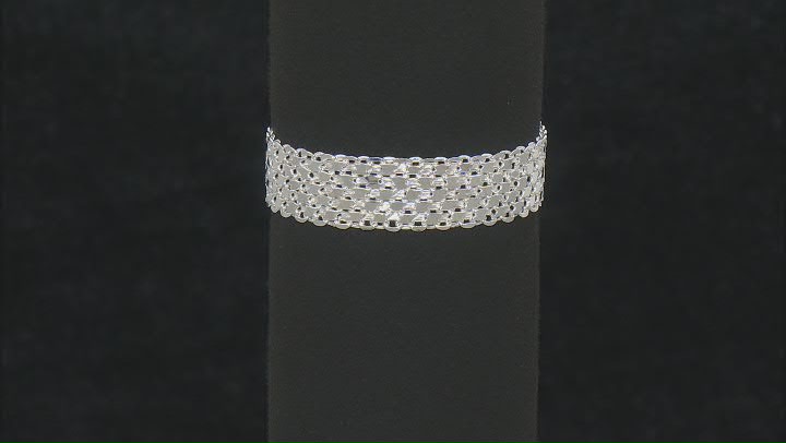 Sterling Silver 14.5mm 6 Row Bismark Link Bracelet Video Thumbnail