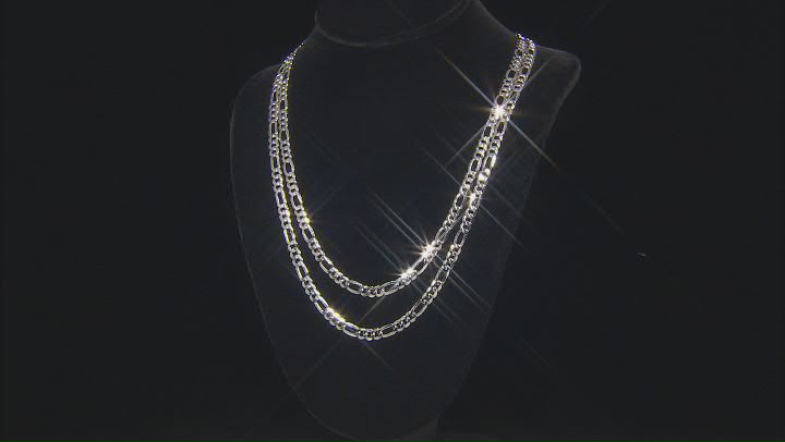 Sterling Silver 6mm Figaro 24 Inch Chain Video Thumbnail